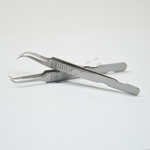 Puntas de fibra Ventiladores de volumen 16D Pinzas de pestañas profesionales Grado quirúrgico Acero inoxidable 10mm Pinzas de precisión duraderas Pestañas - Product Image 2