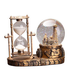 Eiffel Tower Crystal Ball With Hourglass 30 Minute <b>Timer</b> Desktop Ornament Gift For Birthday - Product Image 5