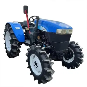 Segunda mão 55 HP 4wd 4x4 traktor tratores agrícolas com aquecida e ac cab carregador frontal para a agricultura