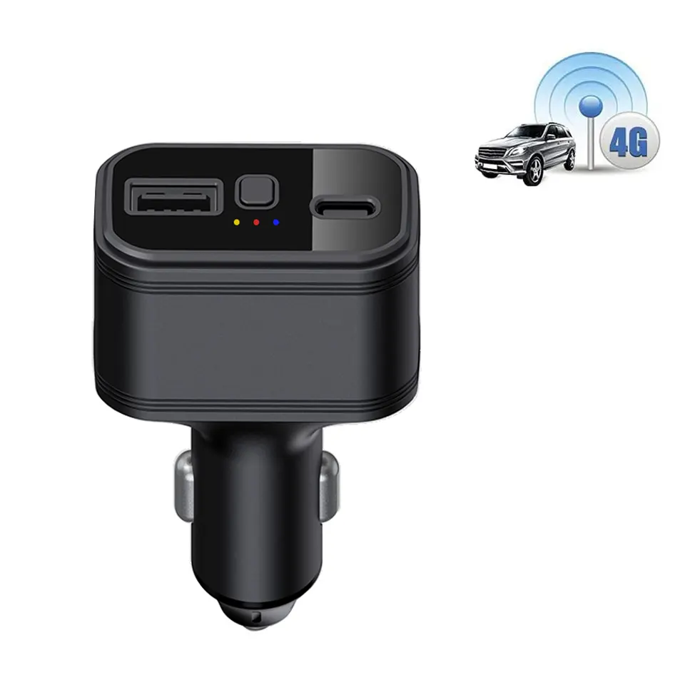WINNES 4G TK818 Diseño de cargador de coche Rastreador GPS oculto Rastreador de vehículos con botón SOS Seguimiento antipérdida Seguimiento en línea gratuito