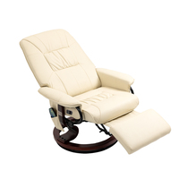 Fauteuil inclinable manuel Euro moderne avec repose-pieds, structure métallique, tissu microfibre, pour salon, design contemporain, pivotant et réglable