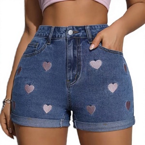 CLASSIC INVENTORS Nouveau style Short en jean pour femme, deux poches, décontracté, respirant, cordon de serrage, taille mi-haute, délavé, mini - Product Image 2