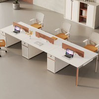 Nouvelle Chaise de Bureau Modulaire Design Moderne avec Panneaux en Bois et Cadre en Fer, 2 Tiroirs, Mobilier Commercial pour Bureau à Domicile