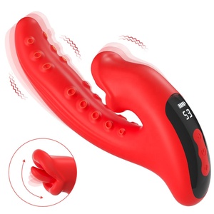 Dragon Roar LED Display Dual-Head G-Spot & Clitoral Rechargeable Silicone <b>Vibrator</b> with 10/5 Frequency <b>Vibration</b> - Product Image 1