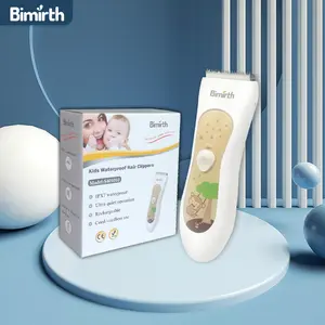 Bimirth child hair clippers quick shipment professional built in battery rechargeable vacuum baby electric washable hair cut