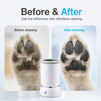 Nettoyeur de pattes électrique pour chiens et chats 2.0 amélioré, double vitesse, lavage automatique bidirectionnel des pattes, tasse de lavage pour animaux de compagnie, entièrement étanche, rechargeable