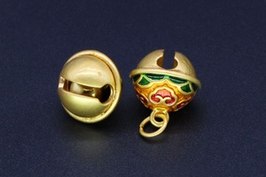 Jincan ancien Faraogold mat <span class=keywords><strong>Setai</strong></span> bleu gouttes d'huile chaîne à la main accessoire en alliage 14*12 cloche pendentif 083 - Product Image 6