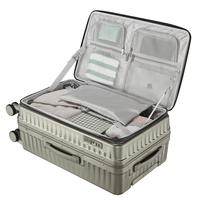Valise de voyage de luxe en PC, légère, résistante aux rayures, grande taille, à roulettes, coque rigide, en polyester