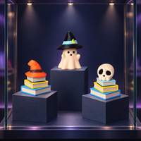 Décoration de bureau d'Halloween, jouet anti-stress à bouton-poussoir, mini fantôme de collection pour employés de bureau, cadeau personnalisé avec logo pour panier de Halloween