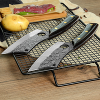 Couteau de cuisine Xingye en acier inoxydable, lame pleine longueur martelée, manche en bois, 6 pouces, pour le camping, le filetage et le désossage du poisson, avec étui