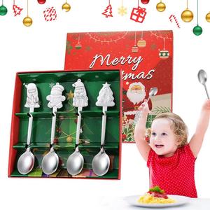 Lot de cuillères à thé et à café festives Père Noël pour Noël, vente en gros - Product Image 4
