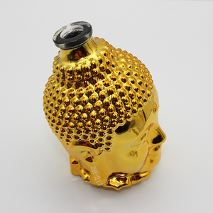 Bouteille en verre personnalisée de 500 ml et 750 ml, design unique doré, forme Bouddha fantaisie, qualité alimentaire, pour <span class=keywords><strong>whisky</strong></span>, rhum, mezcal – Vente chaude - Product Image 5