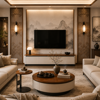 Chengda Eleganter Luxuriöser Moderner Einzigartiger Geräumiger Abgerundeter Marmor Funktionaler Holzrahmen Langlebiger Umweltfreundlicher Maßgefertigter Couchtisch