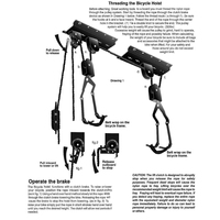 JH-Mech 12FT Hauteur Installation Facile Arrière 2 Cintres de Vélo pour Garage Rangement de Vélo en Acier Ascenseur Palan à Vélo