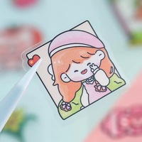 Étiquettes cadeaux imprimées numériquement personnalisées en usine, autocollants adhésifs amovibles, autocollants en PVC découpés, autocollants transparents de dessins animés