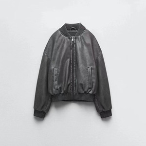 ZATRHMBM, ropa de <span class=keywords><strong>mujer</strong></span> de otoño e <span class=keywords><strong>invierno</strong></span>, nueva <span class=keywords><strong>moda</strong></span> <span class=keywords><strong>2023</strong></span>, Chaqueta de algodón de imitación lavada, abrigo Retro Con cremallera larga - Product Image 1