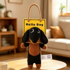 Portachiavi in peluche a forma di simpatico mini bassotto, ciondolo morbido a forma di cane a salsiccia, ornamento a forma di animale in peluche, stile cartone animato Kawaii - Product Image 1