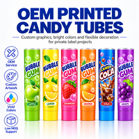 Tube d'emballage pour chewing-gum de qualité alimentaire avec logo personnalisé, 40 ml, en aluminium et plastique laminé, imprimé UV, avec bouchon à vis