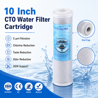 Cartouche de filtre à eau en carbone actif PP de 10 pouces avec débit de 50 GPD pour pré-filtration domestique