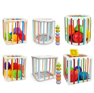 Vendita calda cubo di attività di plastica e Push palle per bambini raffinate capacità motorie giocattoli educativi per la formazione del bambino - Product Image 5