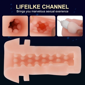 10 vibrazione automatica e voce maschile masturbatore adulti giocattoli del sesso per gli uomini ricaricabile Vagina vera figa erotica artificiale Vagina - Product Image 2