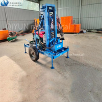 Foreuse rotative QIYUN pour puits d'eau, alimentée au diesel, machine portable pour forage de puits avec pompe, profondeur de forage maximale de 150 m