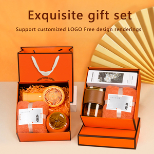 Coffrets cadeaux d'entreprise personnalisés avec logo orange, impression sérigraphique exquise, pour événement anniversaire d'entreprise, souvenir, cadeau du Nouvel An - Product Image 2