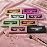 Emballage de cils en carton recyclable personnalisé de luxe avec couvercle magnétique gaufré, boîte cadeau cosmétique rose premium pour cils