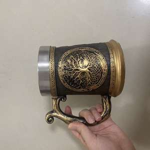 Jarra vikinga 3D personalizada Alemania Árbol de la vida taza de cerveza taza de bebida de café creativa con asa - Product Image 5