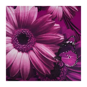 Twill disperse print fabric flower pattern purple micro fiber print polyester bed sheet fabric