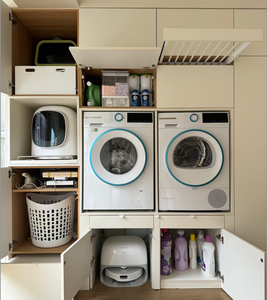 Armário Personalizado para Lavanderia com Espaço para Máquina de Lavar e Secar, Economia de Espaço para Unidade de Armazenamento de Lavanderia em Casa - Product Image 2