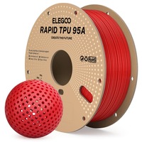 Filamen TPU ELEGOO Rapid 1.75mm 1kg Kecepatan Tinggi 95A Fleksibel untuk Printer 3D, 3X Lebih Cepat, Anti-Macet, Kawat Lunak untuk Printer FDM