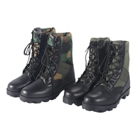 Bottes de combat hautes à motif camouflage vert jungle tout-terrain
