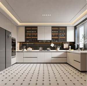 Meubles intelligents personnalisés 2025, nouvelle conception moderne, cuisines peintes avec porte en verre - Product Image 1