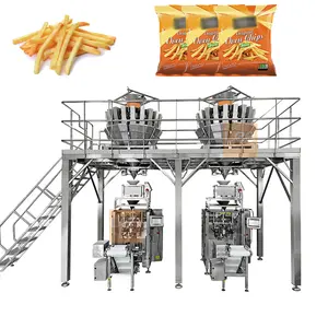 Peseuse automatique multi-têtes Snack Food Vffs Machine à emballer avec détecteur de métaux Pommes chips Machine à emballer