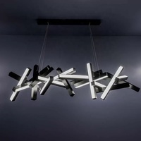 Zhongshan usine d'éclairage en acier inoxydable salle à manger table bar ligne lustre suspendu créatif