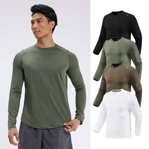 Vêtements de sport en vrac col rond manchette élastique décontracté basket-ball entraînement séchage rapide course à manches longues hommes T-shirt de sport - Product Image 1