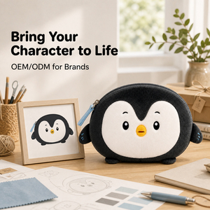 Porte-monnaie en peluche personnalisés en forme de pingouins, sacs de rangement pour clés brodés en maille pour le soulagement du stress, jolies pochettes en peluche - Product Image 3