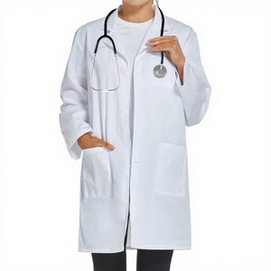 Vêtements de protection unisexe, blouse de laboratoire de haute qualité, 3 poches, doux et respirant, facile d'entretien pour les cliniques dentaires - Product Image 1