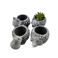 Vente en gros de pots à fleurs en ciment personnalisés en forme d'animaux pour jardin, serre, plantation de bonsaï, cactus