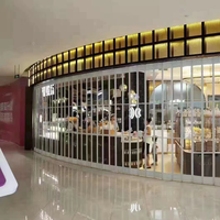 Puertas Corredizas Plegables de Aluminio de Lujo para Comercios, Puerta Plegable de Vista Completa para Tiendas de Ropa, Patios y Cocinas, Fácil Instalación