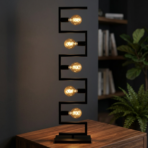 Lampadaire industriel moderne à hauteur réglable en fer noir E27 LED 2700K Blanc chaud doux 90lm/w CRI80 Abat-jour en tissu marron 25000 - Product Image 4