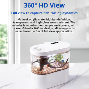 Filtrazione silenziosa, piccola Mini ecologica, plastica Ultra-bianca, non c' è bisogno di sostituire l'acquario per il soggiorno Desktop acquario - Product Image 3