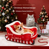 Lit pour chien et chat 2026 Pet Supplies Christmas Sled, en coton PP épaissi, chaud, lavable, pour toutes les saisons