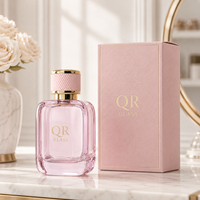 Flacon de parfum rose de luxe 100 ml, flacon de parfum en verre vide, flacon de parfum personnalisé unique avec boîte d'emballage, écologique