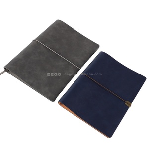 Venta caliente A5 A6 Recarga de hojas sueltas Cubierta de cuero Diario Carpeta de anillas Cuaderno forrado con rejilla de puntos con lazo para bolígrafo - Product Image 1