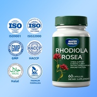 Capsules de Rhodiola Rosea en marque privée OEM/ODM, favorisent une réponse saine au stress et un bien-être émotionnel