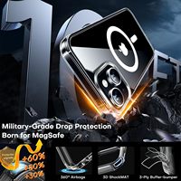 Coque de téléphone magnétique 3 en 1 avec film protecteur d'écran en verre trempé et protecteur d'objectif de caméra pour iPhone 12 12 Pro 12 Pro Max