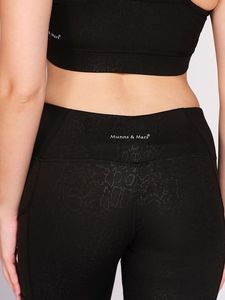Leggings de sport pour femme en Lycra noir imprimé Cobra, très extensibles, avec poche pour téléphone portable, respirants, longueur cheville - Product Image 6