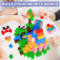 Ensemble de cubes de construction magnétiques pour adolescents et adultes, blocs sensoriels colorés, apprentissage éducatif STEM, construction créative empilable en plastique